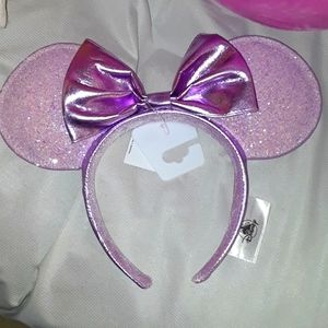 Disney Parks Metallic Lilac Minnie Ears